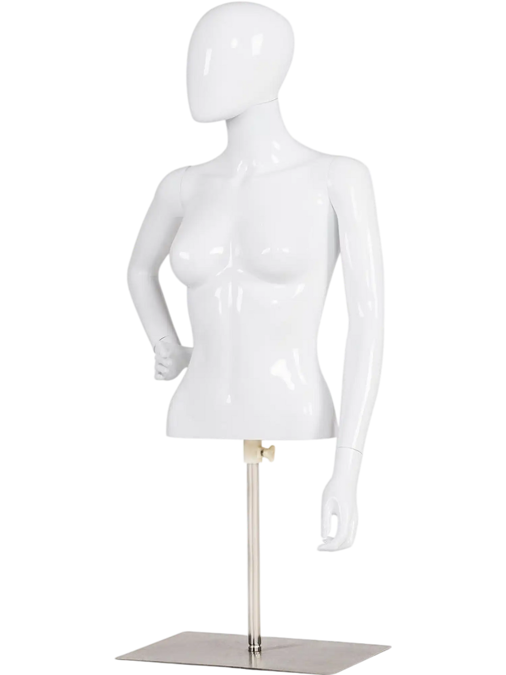 Female Mannequin Torso Adjustable Height with Metal Stand