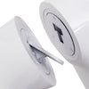 Close-up of the adjustable metal stand for the female mannequin torso in bright white, showcasing its sturdy design.