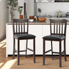 Set of 2 bar stools with rubber wood legs and cushioned seats, perfect for modern home decor and comfortable seating.