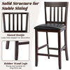 25-inch bar stool with rubber wood legs, slatted design, and cushioned seat for comfortable indoor seating.