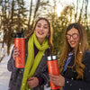 22 Oz Double-walled Insulated Stainless Steel Water Bottle with 2 Lids and Straw-Orange - Gallery View 1 of 10