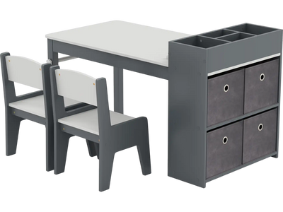 Costway Kids Art Table & Chairs Set w/ Paper Roll 839576241 New
