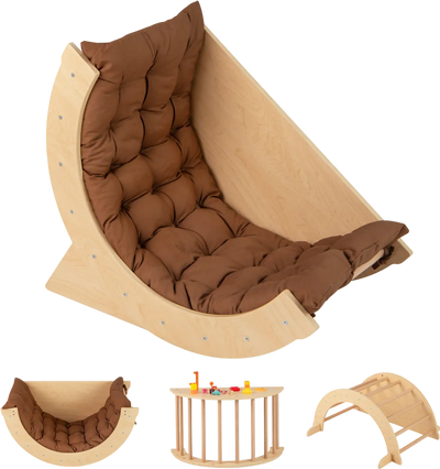 Costway Kids Montessori Arch Climber Rocker with Cushion 521476893 New