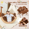 Kids climbing arch with soft, removable cushion in coffee color, perfect for climbing, rocking, and comfortable lying.