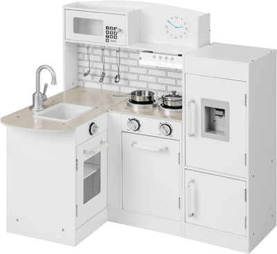 Costway Kids Corner Kitchen Playset Microwave Oven Stove 63794851 New