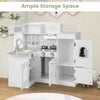 Kids kitchen playset in white with stove, sink, and ample storage space for realistic cooking fun and organization.