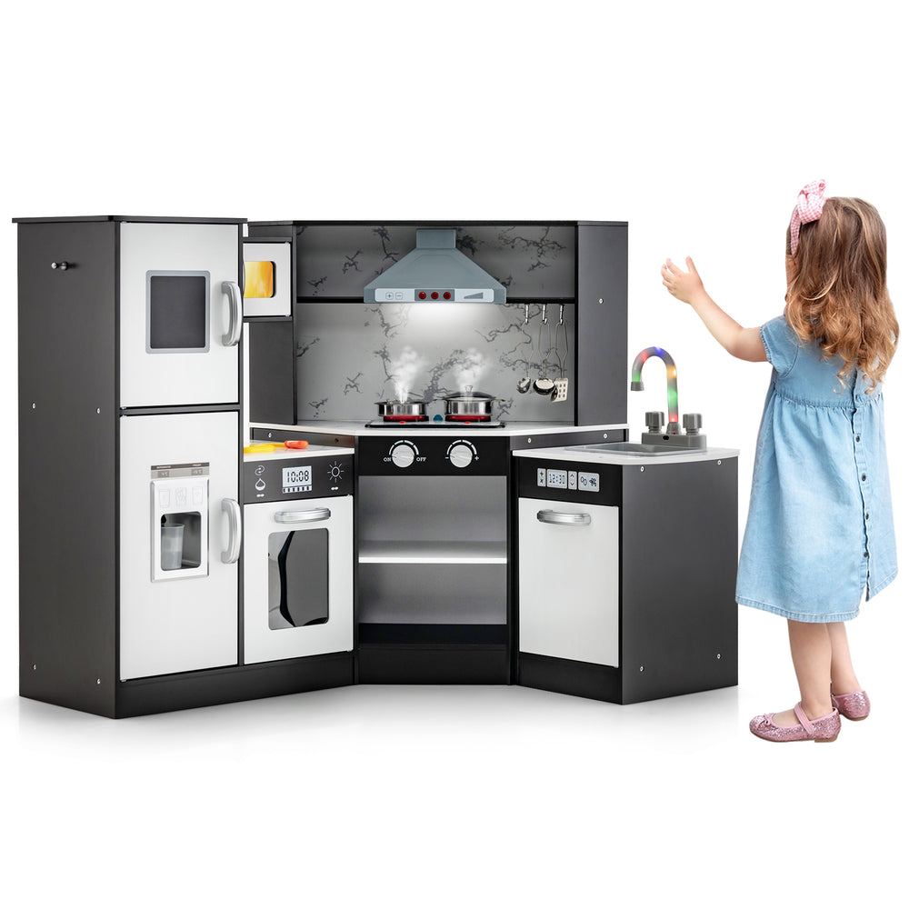 Kids Corner Pretend Kitchen Playset with washing basin, stovetop, and accessories for imaginative play in limited.