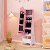 Kids Jewelry Cabinet with Full-Length Mirror and Foldable Drawer - Gallery View 2 of 10