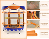64-inch kids trampoline in orange with detachable canopy, safety enclosure net, and foam-wrapped handrail for secure.