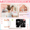 Cloud-shaped mirror on kids' vanity table set, featuring shatterproof acrylic for safety and stylish design for.