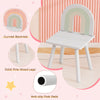 Kids vanity chair with curved backrest, solid pine wood legs, and anti-slip foot pads for safe, stylish seating.