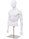Plastic Half Body Head Turn Male Mannequin with Base