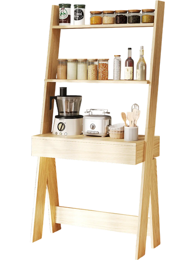 Costway Ladder Shelf Desk Bookcase Countertop Drawer 2 Shelves 94608237 New