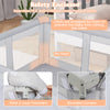 Large baby playpen with anti-collision foam pads, zipper gate, and rounded corners for safe play and easy access.