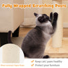 Large cat tower with sisal-wrapped scratching posts, designed for up to 3 cats, featuring a cozy top bed and.