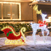 LED lighted Christmas reindeer and sleigh with 462 lights, ideal for festive outdoor decoration in winter.