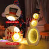 Lighted snowman with LED lights, dressed in a gentleman cap and flowing scarf, perfect for outdoor holiday decoration.