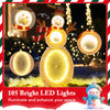 Lighted snowman with 105 bright LED lights and metal stand, perfect for outdoor decoration and enhancing your space.