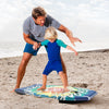 Lightweight body board with EPS core, XPE deck, and HDPE bottom, perfect for kids and adults at the beach.