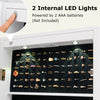 Lockable jewelry cabinet with full-length mirror, featuring 2 internal LED lights for enhanced visibility and.