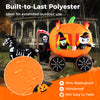 10.2 ft long Halloween inflatable carriage featuring a pumpkin, ghost, and reaper, made of waterproof polyester for.