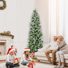 6/7.5/9 Feet Pre-Lit Artificial Christmas Tree Snow Flocked Hinged-7.5 Feet - Gallery View 1 of 10