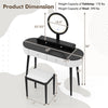 Makeup vanity table set with LED mirror, 3 spacious drawers, and cushioned stool for comfort and style.