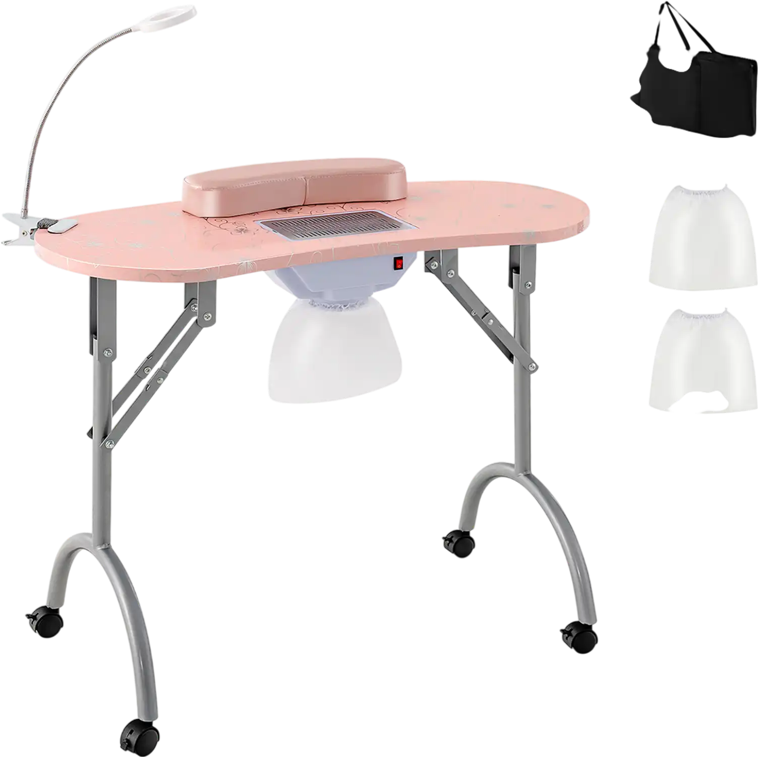 Costway Manicure Nail Table w/ USB LED Lamp 82749613 New