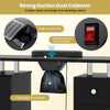 Manicure table with electric dust collector, 3 reusable dust bags, and a sleek black design for a tidy workspace.