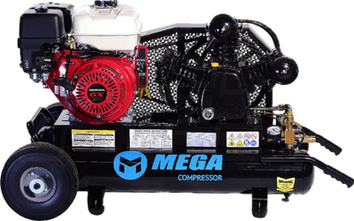 Mega Compressor MP-9010HGE Air Compressor Twin Tank 10 Gallon 9 HP 180 PSI Electric Start New
