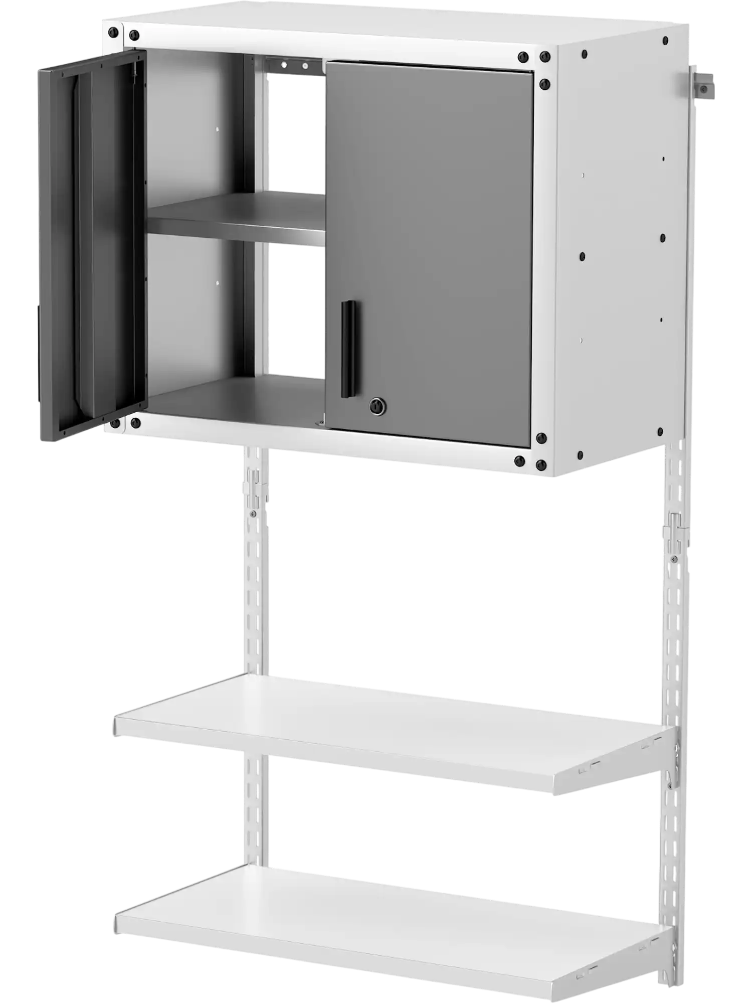 Costway Metal Wall Storage Cabinet Lock 3 Adjustable Shelves 57689234 New