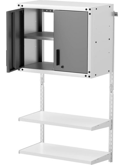 Costway Metal Wall Storage Cabinet Lock 3 Adjustable Shelves 57689234 New