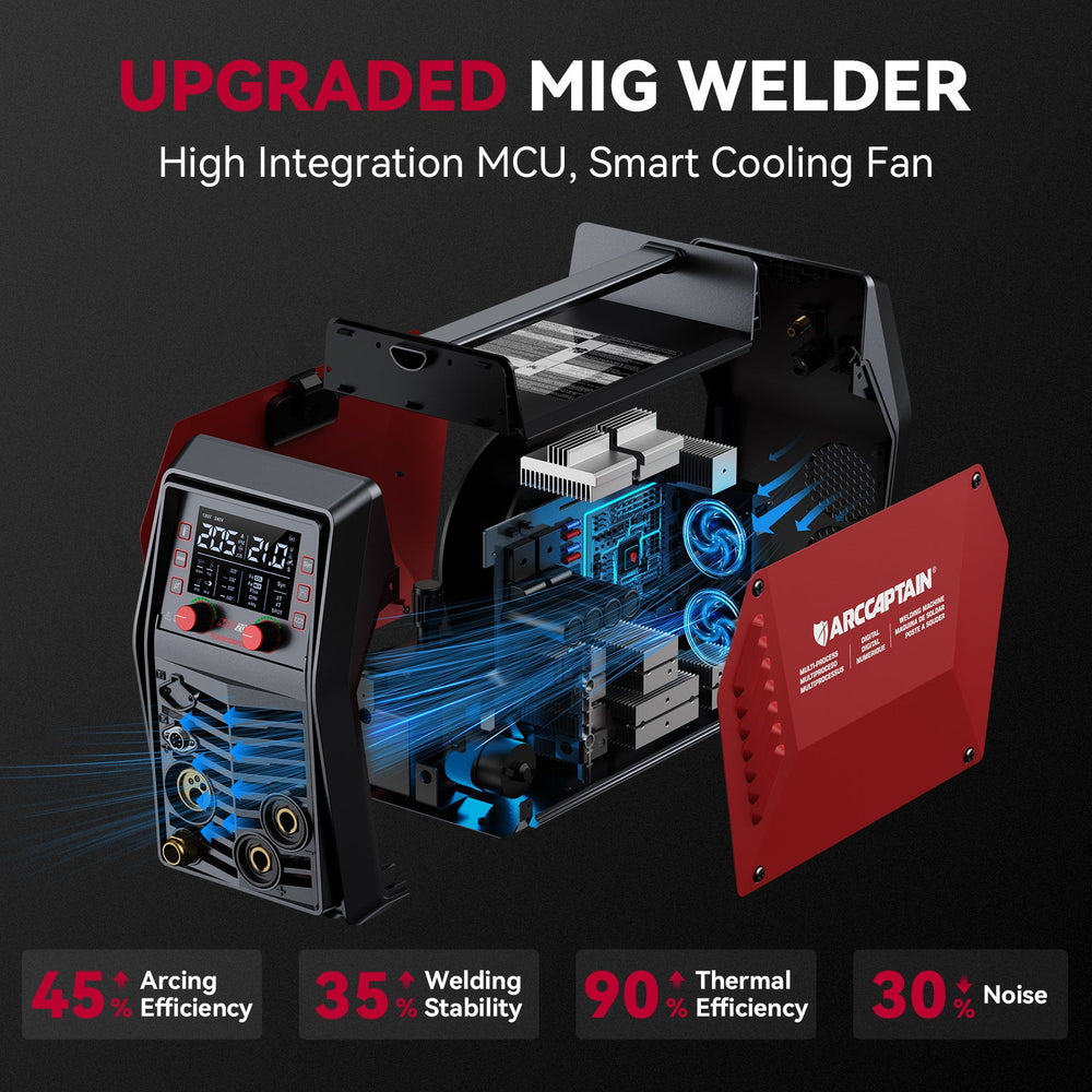 Arccaptain MIG205 Pro Gas Welder 6-in-1 Multi Process Machine App Control New