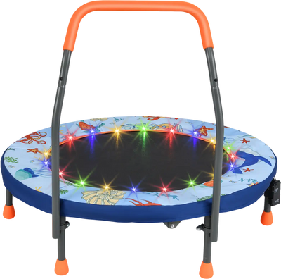 Costway Mini Folding Kids Rebounder Trampoline with Lights 894217356 New