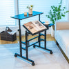 Mobile Stand-up Computer Desk Adjustable with 2 Tilting Desktops-Black - Gallery View 1 of 10