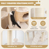 Modern cat tree featuring a climbing ladder, hanging toy, and wear-resistant sisal scratching posts for indoor cats.