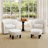 Modern Club Swivel Accent Chair with Ottoman Footrest Curved Backrest-Beige - Gallery View 1 of 10