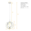 Modern LED chandelier with adjustable height, 3000K warm white light, ideal for dining rooms and living spaces.