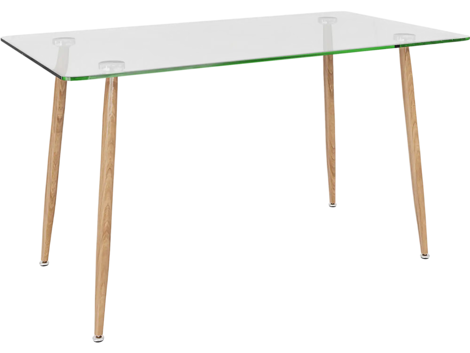 Costway Glass Rectangular Dining Table Metal Legs 92415876 New