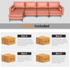 Modular L-shaped pink sectional sofa with reversible chaise, USB sockets, and soft cushions for versatile seating.