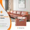 Modular L-shaped 4-seat sectional sofa in pink with reversible chaise, USB sockets, and side storage pocket for.