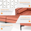 Modular L-shaped pink sectional sofa with soft cushions, USB ports, and sturdy metal legs for versatile seating and.