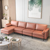Modular L-shaped 4-Seat Sectional Sofa with Reversible Chaise and 2 USB Socket-Pink - Gallery View 1 of 11