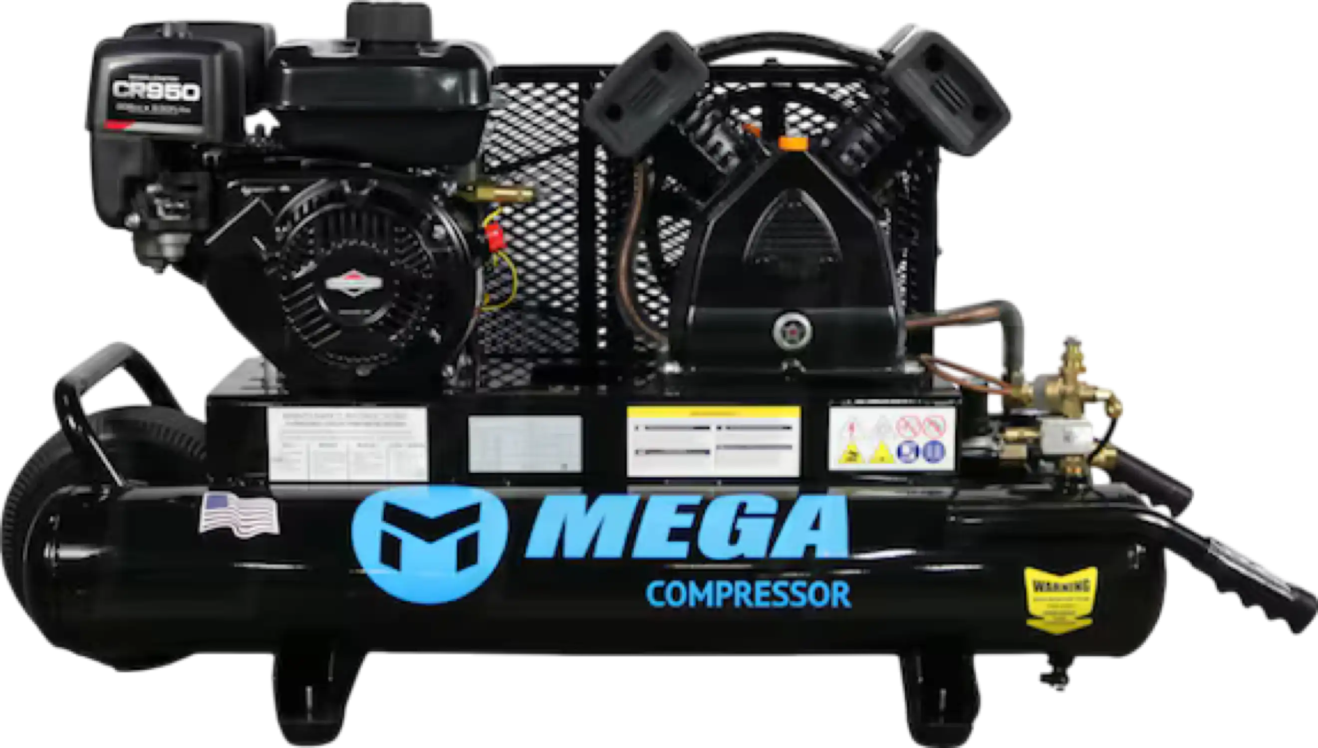 Mega Compressor MP-6510GBS Air Compressor Twin Tank 10 Gallon 6.5 HP 150 PSI Briggs & Stratton New