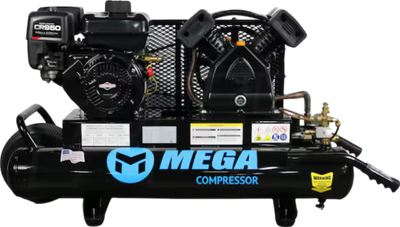 Mega Compressor MP-6510GBS Air Compressor Twin Tank 10 Gallon 6.5 HP 150 PSI Briggs & Stratton New