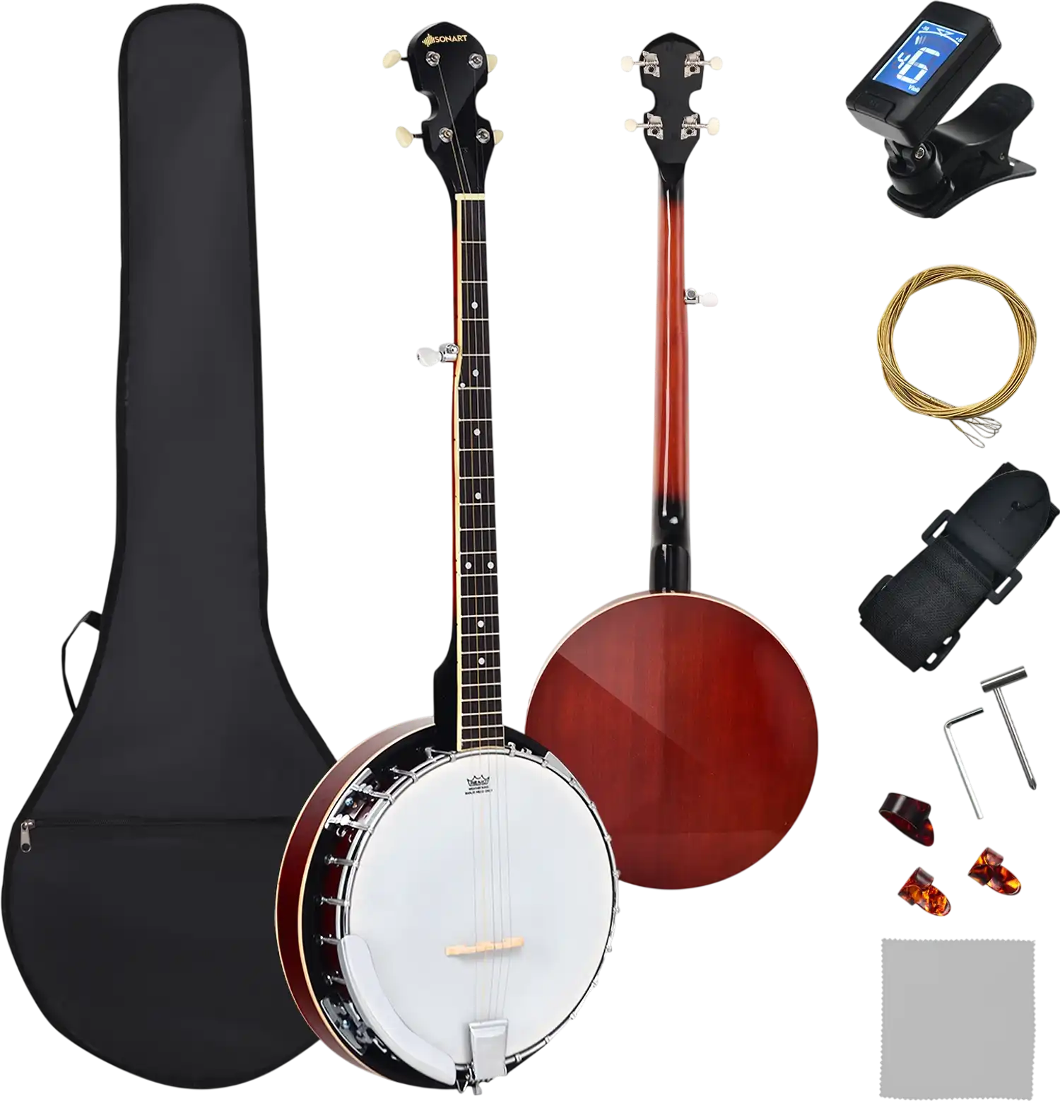 Costway 5-String Geared Tunable Banjo w/ Case 12395078 New