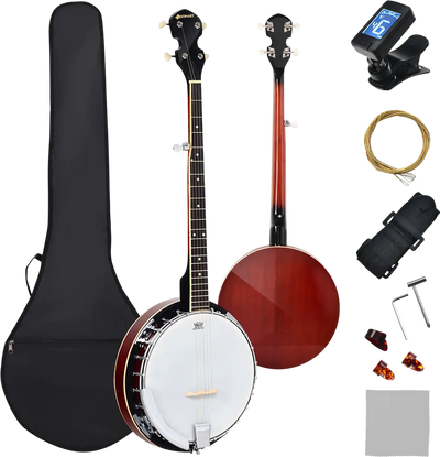 Costway 5-String Geared Tunable Banjo w/ Case 12395078 New