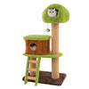 Cat tree featuring a mushroom-shaped nest, spacious condo, and climbing ladder, perfect for indoor cats' play and.