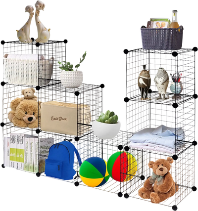 Costway 12-Cube Metal Grid Wire Storage Cubes 42