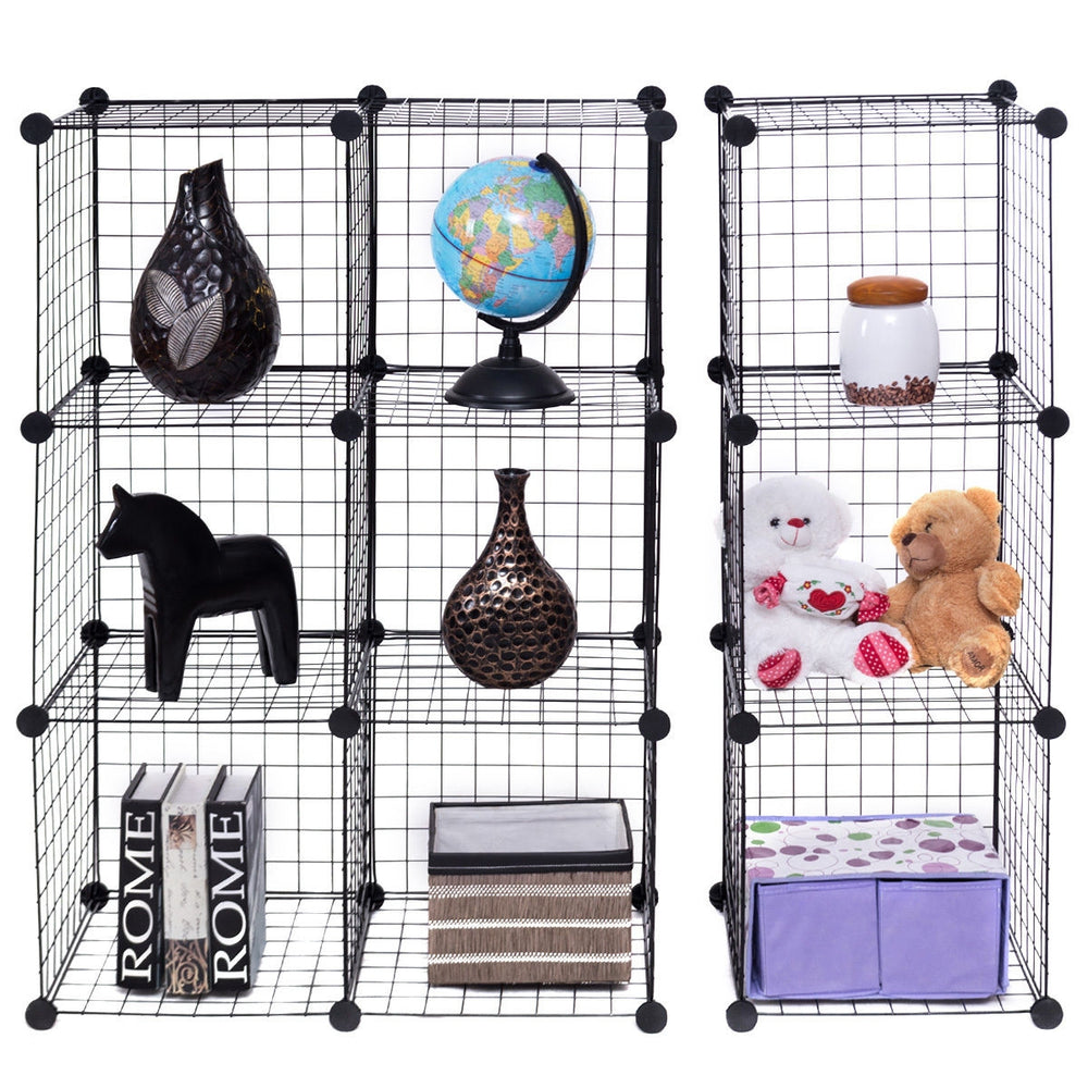 42" x 14" x 56" DIY 12-Cube Metal Grid Wire Storage Cubes - Gallery View 9 of 16